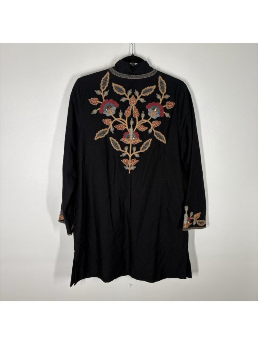 Soft Surroundings Womn S Black Boho Floral Embroidered Beaded Alamosa Jacket NWT - Picture 14 of 15